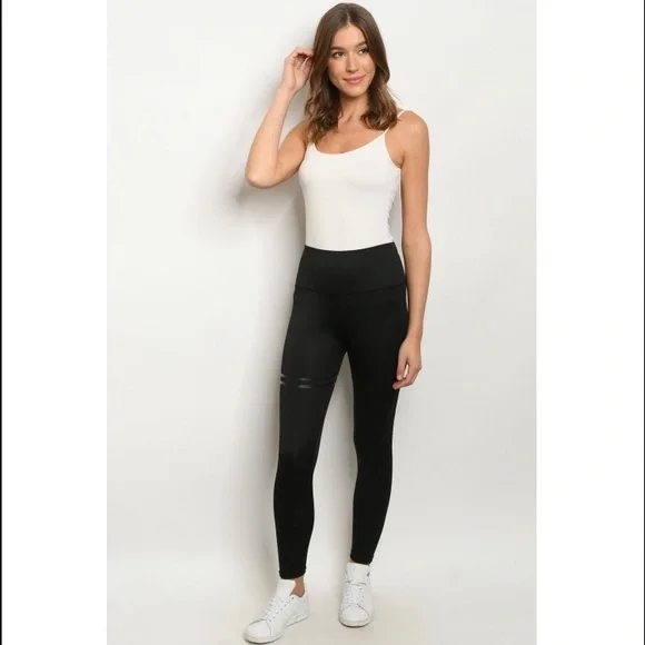 Black high waisted workout leggings - Picture 2 of 5